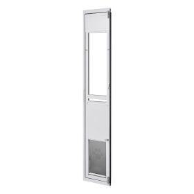 Dog Door for Sliding Glass Door, 75 7/8" to 80 11/16" Adjustable Height, Aluminum Alloy Frame with Flap, Lock Design, for Large-Sized Dogs