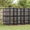 Dog Kennel Black Powder-Coated Steel 99.1 sq ft Sturdy