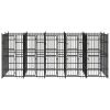 Dog Kennel Black Powder-Coated Steel 99.1 sq ft Sturdy