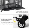 55" Heavy Duty Dog Crate Large Dog cage Strong Metal Dog Kennels and Crates for Large Dogs with 4 Lockable Wheels