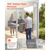 Dog Door for Sliding Glass Door, 75 7/8" to 80 11/16" Adjustable Height, Aluminum Alloy Frame with Flap, Lock Design, for Medium-Sized Dogs