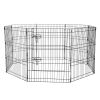 Dog Playpen, 8 Pcs 30"H x 24"W Panels Foldable Metal Pet Exercise Pen, Dog Fence Indoor and Outdoor Pen with Door, Bottom Pad and Top Cover