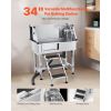 34 Inch Stainless Steel Dog Washing Station, Pet Grooming Tub with Hot & Cold Faucet, Showerhead, Home Wash Sink, Fits Small Cats and Dogs