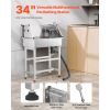 34 Inch Stainless Steel Dog Washing Station, Pet Grooming Tub with Hot & Cold Faucet, Showerhead, Storage Rack, No-Bend All-in-One Bathtub