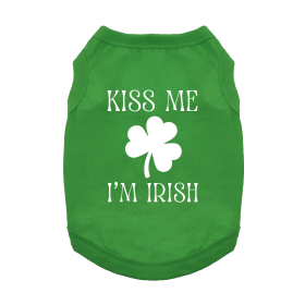 Kiss Me I'm Irish Dog Shirt (Color: Emerald Green, size: 3X-Large)