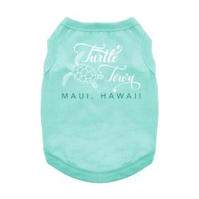 Turtle Town Maui, HI Dog Shirt (Color: Teal, size: 3X-Large)