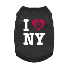 I Love New York Dog Shirt (Color: Black, size: large)