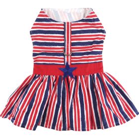 Patriotic Dog Dress with Matching Leash (size: large)