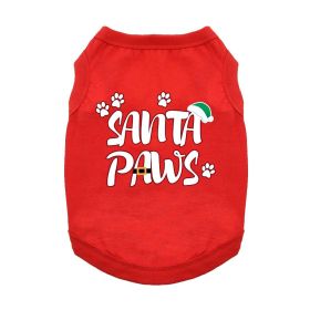 Santa Paws Dog Shirt (Color: Red, size: large)