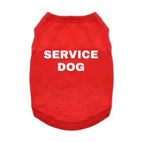Service Dog Dog Shirt (Color: Flame Scarlet Red, size: large)