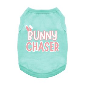 Bunny Chaser Dog Shirt (Color: Teal, size: small)