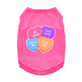 Conversation Hearts Dog Shirt (Color: Raspberry Sorbet, size: small)