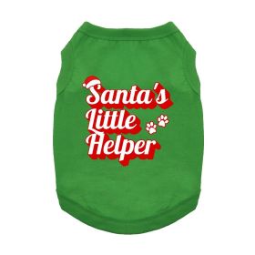 Santa's Little Helper Dog Shirt (Color: Green, size: small)