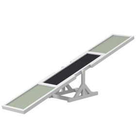 Wooden Dog Agility Seesaw for Training and Exercise (Color: White)