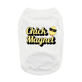Chick Magnet Dog Shirt (Color: White, size: medium)