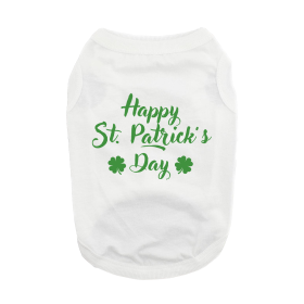 Happy St. Patrick's Day Dog Shirt (Color: White, size: medium)