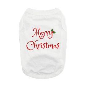 Merry Christmas Dog Shirt (Color: White, size: medium)