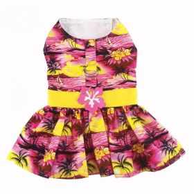 Tropical Sunset Dog Dress with Matching Leash (Color: Tropical Sunset, size: medium)